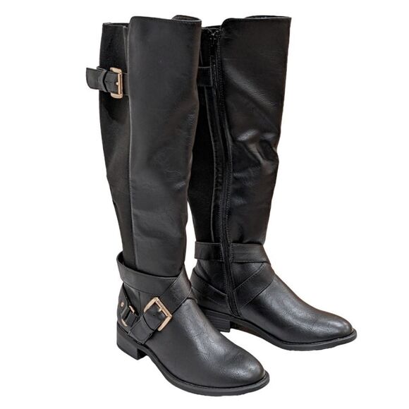 New Thalia Sodi Vada Riding Boots Black Knee High with Zip Size 5M - Picture 1 of 9